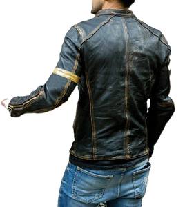 Chaqueta de Cuero Vintage de Dos Tonos para Hombre - Product Image 3