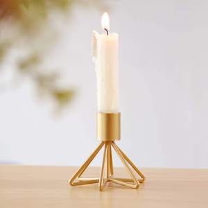 Geometric Wire Taper Candle Holder Modern Metal Candlestick Stand for Dining <b>Table</b> Wedding <b>Decor</b> <b>Party</b> Thick Candles - Product Image 2