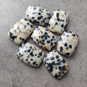 Dalmatian Jasper Cabochon เบาะทรงสี่เหลี่ยมผืนผ้าหลังแบนปรับเทียบพลอยคุณภาพดีที่สุด - Product Image 6