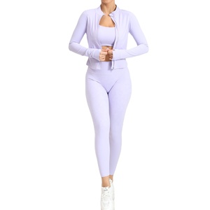 Hot Sale Women Scoop Neck Racerback Crop <b>Top</b> High Waist Leggings Breathable Seamless Activewear Sportwear - Product Image 1