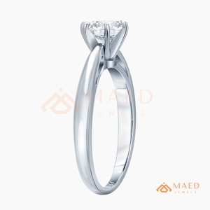 Round Cut Moissanite <b>Solitaire</b> <b>Ring</b> <b>Silver</b> Engagement <b>Ring</b> for Women Minimalist Bridal Jewelry Gift - Product Image 5
