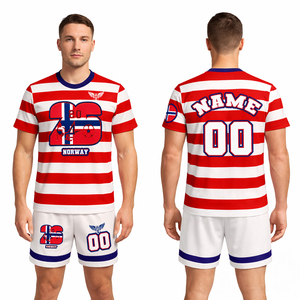 Uniforme de Fútbol Personalizado 2026 Estilo Noruega, Conjunto de Camiseta de Fútbol Transpirable de Secado Rápido, Equipación de Equipo, OEM para EE. UU. y Europa - Product Image 1