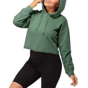 Nueva sudadera corta con capucha para mujer, tela suave y transpirable, manga larga, capucha ajustable, estilo casual, corte relajado, moda urbana - Product Image 6
