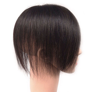 Cosmo Korea Premium Human Hair Wig (8x10)-7 Inch Silky Straight Soft Touch Natural Look Remy Hair <b>Medium</b> Length Lightweight Hair - Product Image 3
