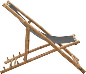 Chaise longue en bambou pliable et réglable pour la plage, avec siège en toile résistant aux intempéries, mobilier de relaxation pour l'extérieur et l'intérieur, vente en gros, OEM - Product Image 5