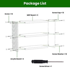 Organizzatore da banco a 3 livelli in acrilico e legno, scaffale portaoggetti per cosmetici da bagno, porta tazze, da scrivania - Product Image 5