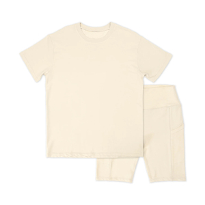 Nouvelle Collection 2026 : Ensemble Homme Été Coton Lavé Haute Qualité – T-shirt Court Ample à Épaules Tombantes et Short Décontracté – Prix Usine - Product Image 2