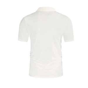 Ensemble deux pièces blanc et bleu marine pour hommes, polo à manches courtes et short avec rayures rouges, tenue d'été décontractée, respirante - Product Image 6