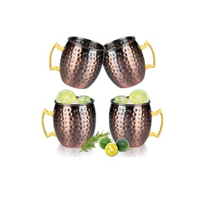 Tasses à Moscow Mule en cuivre pur, véritables tasses en cuivre véritable pour boire des Moscow Mule, tasses solides artisanales de qualité alimentaire, grande tasse - Product Image 1