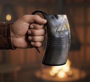 Taza Vikinga Personalizada de Cuerno de Búfalo, Taza de Cuerno de Buey Natural de Alta Calidad, Taza Vikinga de Cuerno de Búfalo Real - Product Image 5