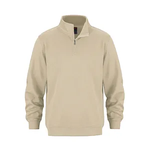 Custom Men's Autumn Blank 100% Cotton 1/4 <b>Zip</b> Sweatshirt High Quality French Terry Pullover Sweatshirt for Men - Product Image 5