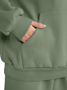 Women's Heavyweight Women's Hooded Casual Compression 2-Piece Outdoor Streetwear <b>Workout</b> Tracksuit Pullover <b>Jacket</b> - Product Image 6