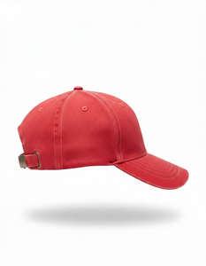 Gorra de Béisbol Roja de 6 Paneles de Calidad Premium, Unisex, Ajustable, con Hebilla Metálica, Color Sólido, de Sarga de Algodón, Estilo Casual para Hombres y Mujeres - Product Image 4