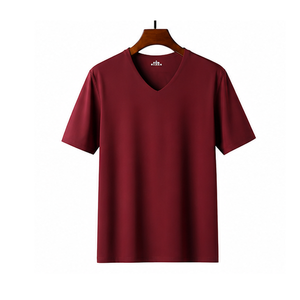 Camisetas de Cuello en V de Algodón/Spandex Tejidas para Hombre, Nueva Llegada 2026, Personalizables y Cómodas BD - Product Image 6