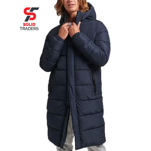 Solid International Men's High Quality Winter Full Length Cozy Outerwear Smart Casual <b>Weatherproof</b> Long Puffer <b>Jacket</b> 70% Cotton - Product Image 1