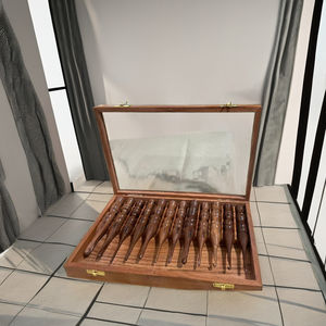 Ensemble de 12 crochets à crochet en bois, outils de tricot en bois, aiguilles à tricoter en bois, crochets à crochet en bois pour fil. - Product Image 1