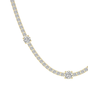 Collier chaîne tennis solitaire en or 10k/14k avec diamant de laboratoire taille brillant ronde, bijou au prix le plus bas - Product Image 2
