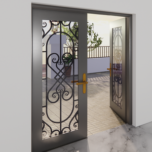 Puerta de Entrada de Hierro Forjado Premium con Estilo Moderno Decorativo para Diseños de Entrada Frontal Exterior de Lujo, Diseño Elegante - Product Image 4