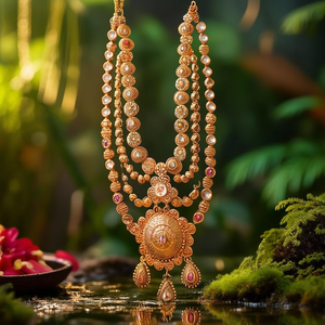 สร้อยคอแบบดั้งเดิม Pota Stone Kamarband สำหรับเจ้าสาวและงานเฉลิมฉลอง-10575648PK - Product Image 3