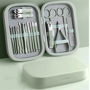 Kit de manucure anti-éclaboussures en acier inoxydable, ensemble de coupe-ongles sans désordre, ciseaux de pédicure, pince à épiler, outils de toilettage, étui en cuir - Product Image 6