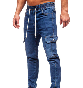กางเกงยีนส์ผู้ชายลำลองผ้าฝ้ายเดนิม กางเกงคาร์โก้หลายกระเป๋า  ใส่โลโก้ได้ แฟชั่นใหม่  รับสั่งทำ - Product Image 5