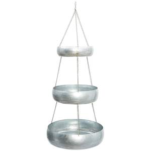 Macetas colgantes de metal galvanizado de 3 niveles al por mayor para decoración de jardín interior y exterior y hogar, maceta de hierro estilo vintage - Product Image 1