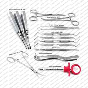 Ensemble d'outils de chirurgie dentaire essentiels de haute qualité, comprenant 14 élévateurs chirurgicaux dentaires avec détartreurs, certifié CE, Salaar Industries - Product Image 1