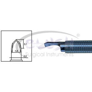 Lame de couteau diamanté trapézoïdal angulaire 1,82,2 mm pour chirurgie ophtalmique de la cataracte, en acier inoxydable, certifiée CE, ensemble d'instruments - Product Image 4