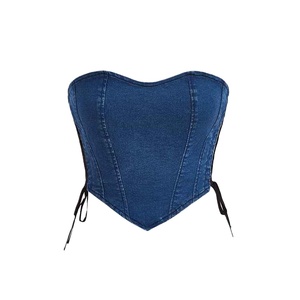 Top en jean sans manches pour femme, léger, boutonné, couleur unie, respirant, écologique, de bonne qualité et tendance. - Product Image 2