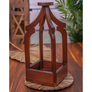 Farol de Madera Antiguo Ecológico Personalizable, Portavelas para Decoración de Eventos de Ramadán, Eid, Navidad, con un Cálido Brillo Ambiental - Product Image 1