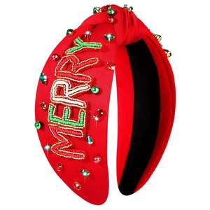 Elegantes diademas de cabello hechas a mano con bordados y cuentas para fiestas navideñas, regalos festivos, accesorios modernos para el cabello. - Product Image 1