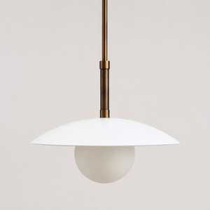 Brushed Brass Pendant <b>Light</b> White Disk Shade G9 Hanging Lamp Warm White for <b>Dining</b> Room - Product Image 3