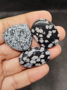 Cabujón de Obsidiana Natural Auténtica Más Vendido, Piedras Preciosas Blancas y Negras 100% Genuinas para Joyería, ¡Compre Ahora! - Product Image 5