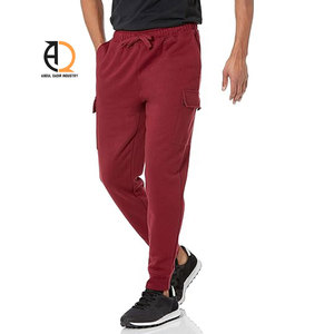 Pantalon de survêtement en coton beige pour homme, taille élastique, décontracté, avec poches latérales, pour l'automne - Product Image 2