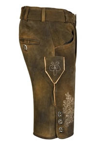 Últimos pantalones cortos de cuero de gamuza bávaros para hombre y mujer, sólidos, ecológicos, transpirables, al por mayor, para Oktoberfest - Product Image 4