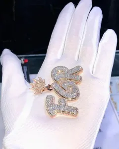 Collier Pendentif Lettre Vintage Personnalisé en Moissanite Taille Brillant, Plaqué Or Argent Sterling 925, Idéal pour les Occasions Festives - Product Image 4