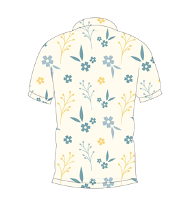 Polo pour homme en coton bleu à imprimé floral, manches courtes, décontracté, pour l'été, pour le golf - Product Image 2
