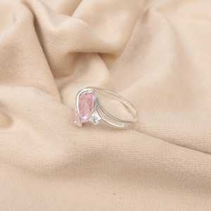 Pink Morganite <b>Ring</b> Sterling Silver <b>Ring</b> Women Jewelry Handmade <b>Ring</b> Gift For Her Elegant Jewelry Fashion Accessories - Product Image 2