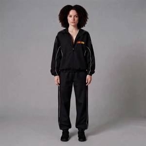 Conjunto de Sudadera con Capucha y Chaqueta Cortavientos de Invierno, Ecológico, con Lavado Ácido, Estampado Sólido, Tallas Grandes, para Hombre y Mujer, Ropa Deportiva Urbana - Product Image 1