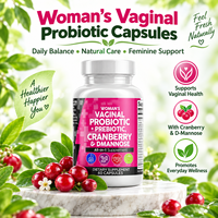 Probiotiques vaginaux pour femmes, capsules de canneberge et de D-mannose, flore féminine, complément pour la santé des voies urinaires, étiquette privée OEM