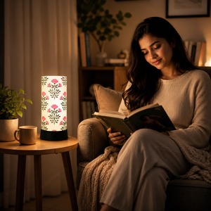 Floral Print LED Bedside Table Lamp Warm White <b>Night</b> <b>Light</b> Modern Decorative Desk Lamp for Bedroom Living Room Study Home Decor - Product Image 3