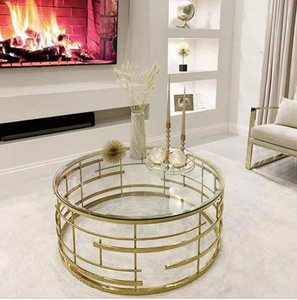 Table basse en marbre blanc avec base en métal doré, meubles modernes pour le salon, pour la maison - Product Image 3