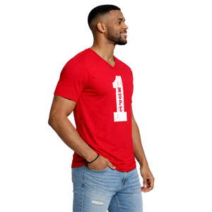 T-shirt col en V Kappa Alpha Psi Number 1 Klub rouge, vêtement de fraternité grecque avec motif audacieux, confort premium et coupe élégante - Product Image 3