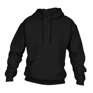 Heavyweight <b>Black</b> Fleece Hoodie Custom Streetwear Pullover <b>Men</b> Oversized <b>Sweatshirt</b> <b>Plain</b> Cotton Blank Hooded Apparel - Product Image 1