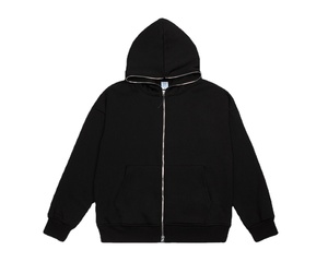 Personnalisé 100% Coton Vierge Surdimensionné Hommes Fermeture Éclair Hoodies Poids Lourd Visage Complet Zip Up Hoodies Pour Hommes En Gros Hoodies - Product Image 2