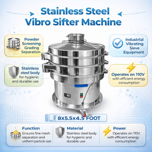 Máquina Cribadora Vibratoria Digital Automática Micron India de Acero Inoxidable con Control PLC para Clasificación de Polvo de Alta Eficiencia - Product Image 5
