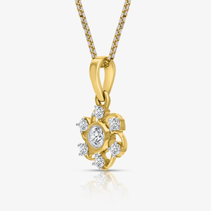Collier pendentif fleur classique en or jaune avec chaîne en cristal strass, unisexe, à porter au quotidien - Product Image 3