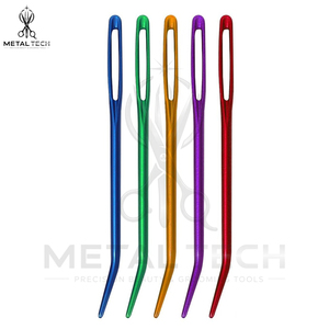Aiguilles à extensions capillaires multicolores à pointe courbée, aiguilles à coudre anodisées pour tissage de trame, outils de rangement en tube – Approvisionnement direct usine - Product Image 4