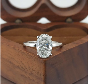 2 Carat Unisex Rose Gold 18K Gold Plated Oval Brilliant Cut Synthetic Diamond Solitaire Engagement <b>Ring</b> Trendy Style for - Product Image 6