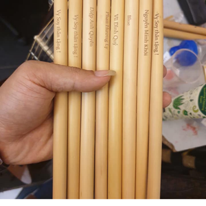Paille à boire en bambou naturel PREMIUM |   Pailles en bambou artisanales pour les fournisseurs de boissons - Product Image 1